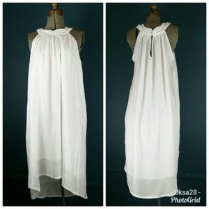 SKIN white high low maternity dress L/M